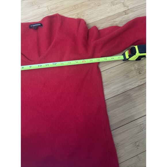 41 Hawthorn 100% Cashmere Red Sweater Quiet Luxe Timeless Holiday Classic Sz L - Picture 3 of 4